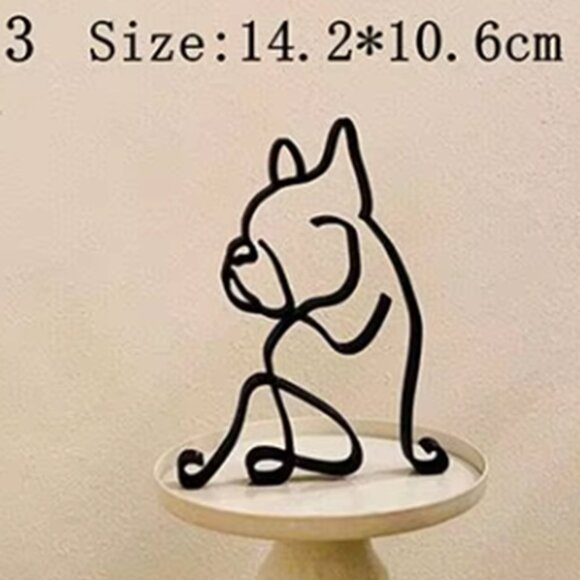 Frenchie Bulldog Dog METAL Sculpture 14.2 x  10.5 cm Desk Wall Shelf - Picture 5 of 7